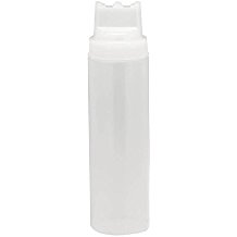 Tablecraft Clear 24oz Squeeze Dispenser with Triple Tip Top