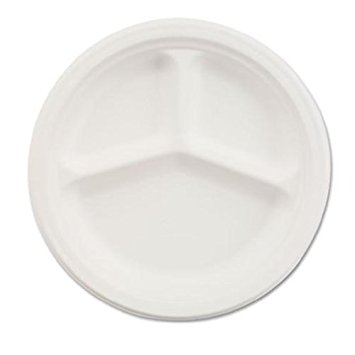 Plastic Plate 10" compt 125ct