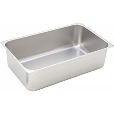 Full Size Stainless Spillage Pan for Steamtable 6" Deep, Flat Edge