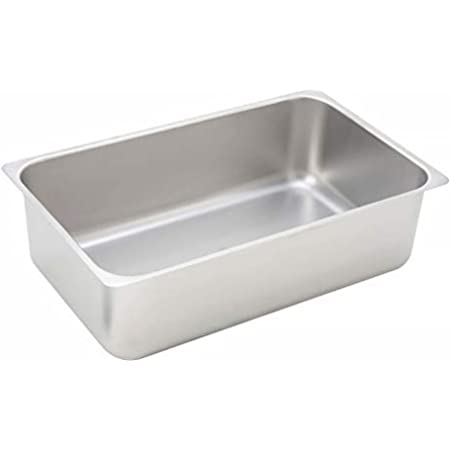 Full Size Stainless Spillage Pan for Steamtable 6" Deep, Flat Edge