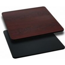 30" Square Tabletop BLK/MAHOGA