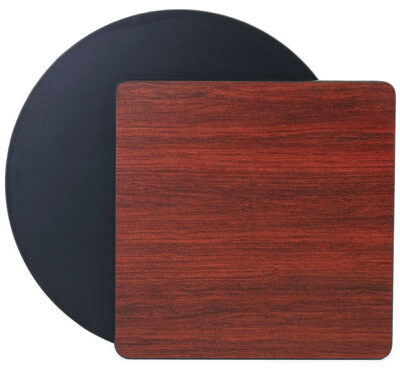 24'' Round Tabletop BLACK/MAHOGANY