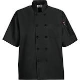 Traditional Black short sleeve Chef Coat Large