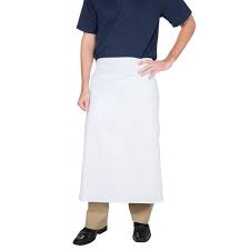 One Pocket White Bistro Apron