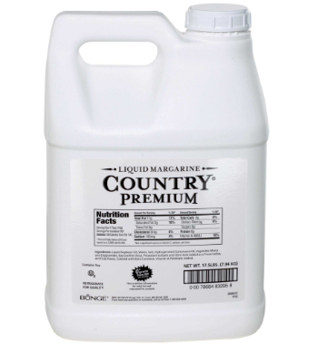Liquid margarine 2.25 gallon jug