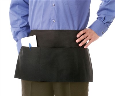 3 Pocket Black Waist Apron