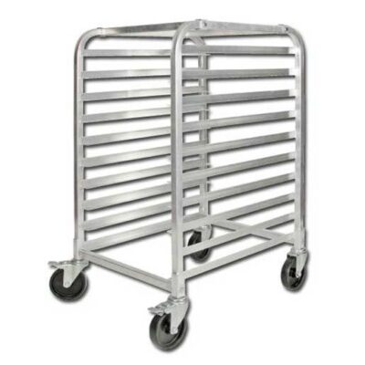 10 Tier Aluminum Pan Rack with Brake