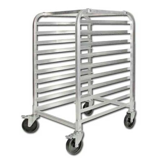 10 Tier Aluminum Pan Rack with Brake